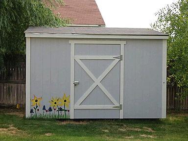 Lean-To Shed with the low side in the front.